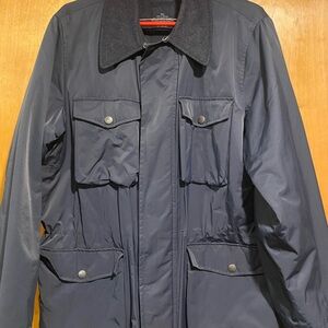 Nautica Dark Blue Fleece Lined Military Field Jacket XL